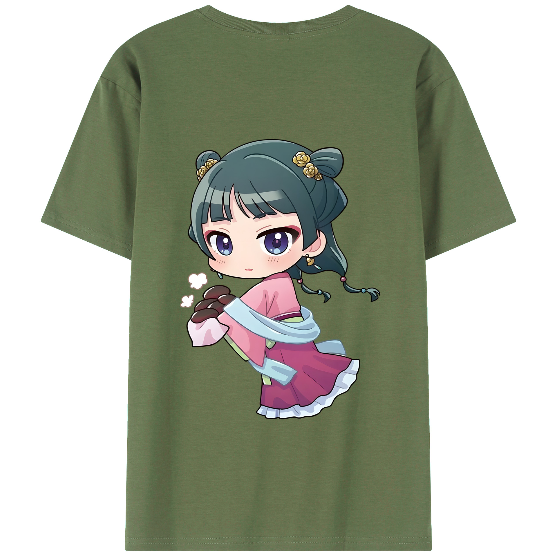 （画像用） 薬屋のひとりごと The Apothecary Diaries 綿100％ メンズ半袖Tシャツ（バックプリント） 通気性